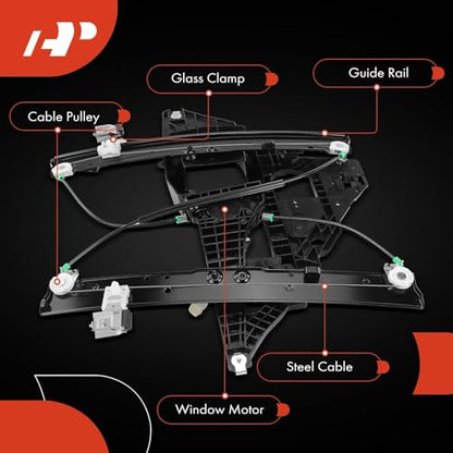 A-Premium Front Driver Side Power Window Regulator with Motor (2-Pin) - style: Front Driver