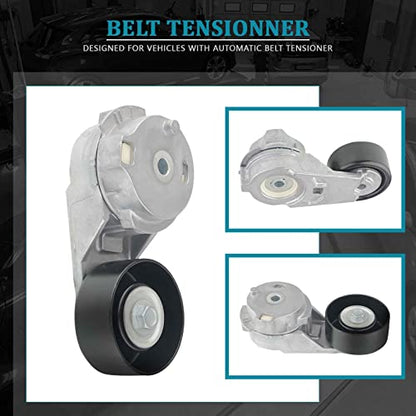 IRONTEK 12573024 Belt Tensioner Assembly with Pulley Compatible for 2004-2012 Chevrolet Colorado 2004-2007 Buick Rainier 2004-2012 GMC Canyon Envoy 2006-2010 Hummer H3#38178 89269 49280 - size: 12573024