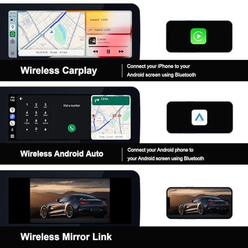 12.3" Android 13 Dual Screen Style Multimedia Blue Anti-Glare HD Screen for Mercedes-Benz 2006-2013 S CL Class W221 W216 NTG 3.0/3.5, Support Carplay Android Auto Mirror Link (8+128GB)