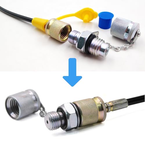 Hydraulic Test Coupling Adapter Kit High Pressure with Sealing Thread for Hose Fitting Oil Measuring Tool(NPT1/4) - size: NPT1/4