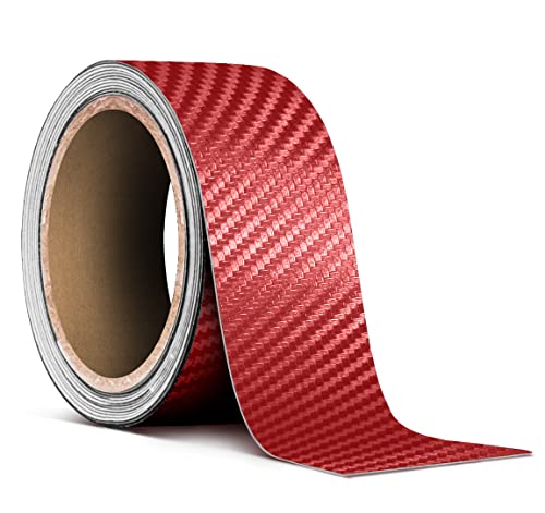 VViViD Dry Carbon Fiber Detailing Vinyl Wrap Tape 2" x 20ft DIY Roll (Red) - color: Carbon Fiber Red