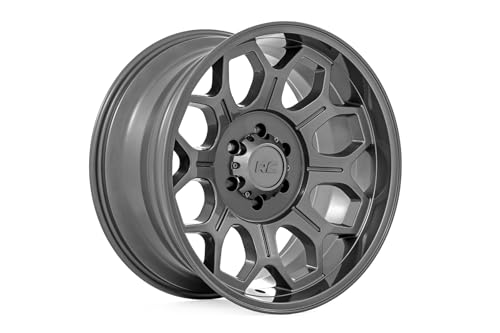 Rough Country Series 77 One-Piece Wheel-20x10, 6x5.5 Bolt Pattern, 25mm, Gun Metal Gray Wheel with Painted (20 x 10. inches /6 x 5 inches, -25 mm Offset)