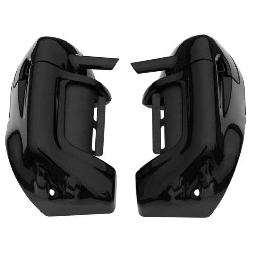 TCMT Lower Vented Leg Fairing 6.5" Speaker Grills Fits For Harley Touring Road King Street Glide Electra Glide Ultra-Classic Road Glide 1983-2013 - color: Vivid Black #1