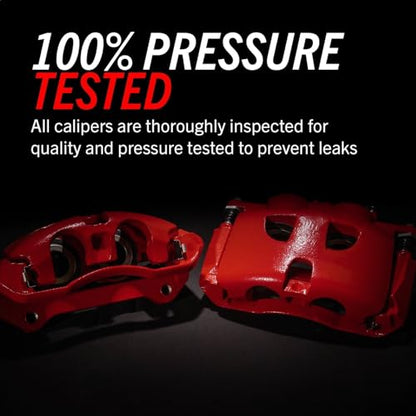 PowerStop Front Red Powder Coated Brake Caliper Pair for Acura ILX 2013-15 |Honda Accord 2003-17 |Civic 2013-21 |CR-Z 2016 |Fit 2013-14 - High-Temp Brake Caliper Upgrade, S2660