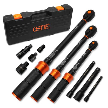 10PCS Torque Wrench Set 1/4 3/8 1/2-inch Drive Click