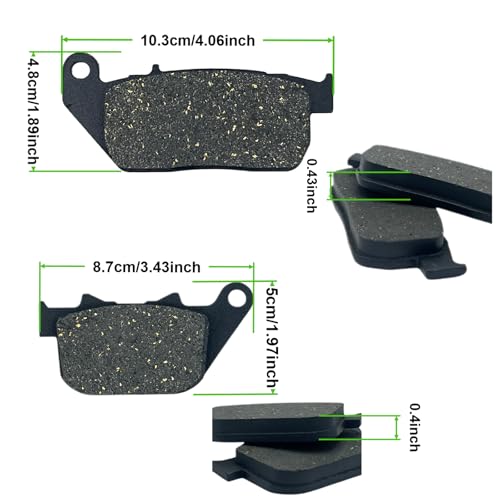 Front and Rear Brake Pads for Harley Davidson Sportster 1200 XL1200C Custom