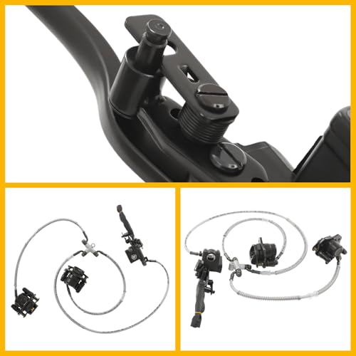 Front Steering Knuckle Assembly Kit for 125cc 150cc 200cc 250cc ATV UTV, 2 Steering Knuckle Spindles+2 Brake Disc Rotors+1 Brake Caliper, Direct Fit Replacement Steering Complete Kit - size: B