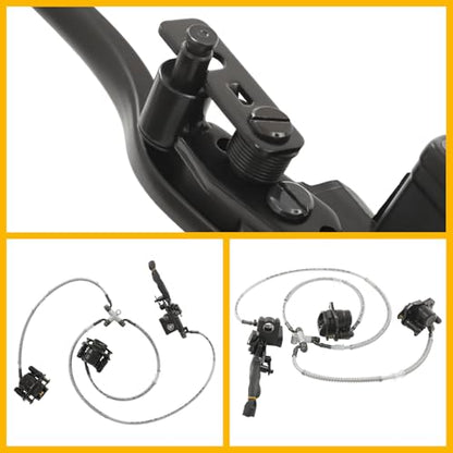 Front Steering Knuckle Assembly Kit for 125cc 150cc 200cc 250cc ATV UTV, 2 Steering Knuckle Spindles+2 Brake Disc Rotors+1 Brake Caliper, Direct Fit Replacement Steering Complete Kit - size: B