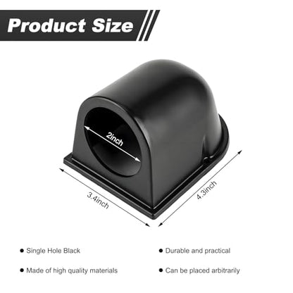 Car 2" 52mm Single Hole Dash Gauge Pod Holder, Single Gauge Swivels 360 Degrees Dashboard Pod Mount, Universal ABS Plastic Housing Pod Meter Cup Gauge to Vehicle's Dash - color: Single Hole