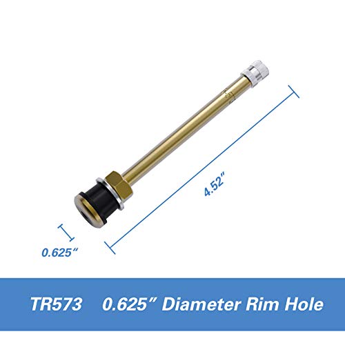 CKAuto TR573 Metal Commercial Truck Valve Stems 4 3/8″ Eff. Length, 10 Pcs - color: tr573
