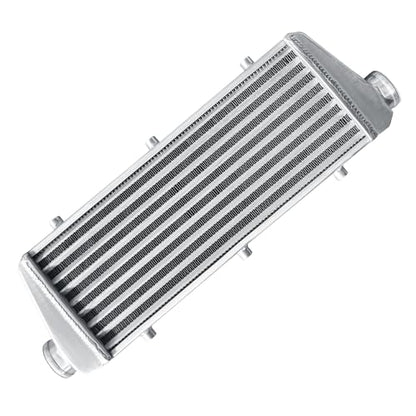 Universal Intercooler 23.5''x8.5''x2.7" Front Mount Intercooler 2.2'' Inlet and Outlet Aluminum Turbo Intercooler Direct Replacement for Any Turbo Charger system - size: 23.5''x8.5''x2.7" 2.2''