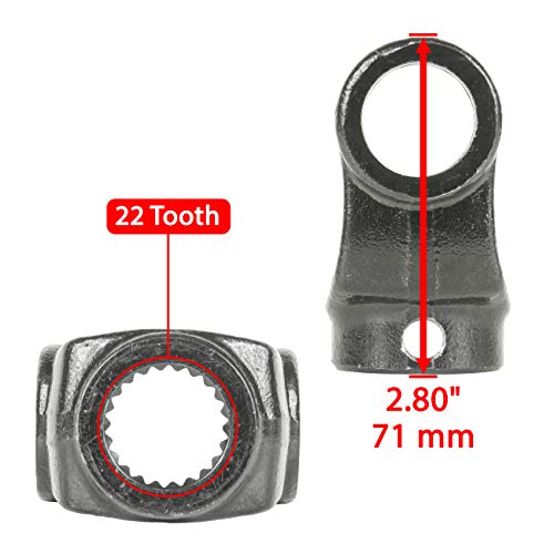 Caltric 2x Front Rear Drive Shaft Yoke with U-joint Compatible with Polaris RZR 900 All Options 2015 2016 2017-2020