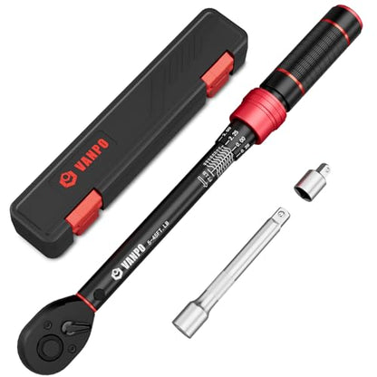 VANPO 3/8-Inch Drive 5-45 Ft-Lb Click Torque Wrench for Spark Plugs & Moto - size: 3/8-Inch (5-45 Ft-Lb / 6.8-61 Nm)