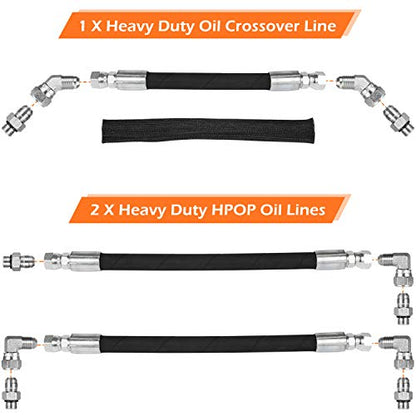 High Pressure Oil Pump HPOP Hoses Lines Kit & Crossover Line for 1999-2003 Ford 7.3L Powerstroke Diesel F250 F350 F450 F550 F650 F750 E350 E450 E550 Excursion YC3Z-9J323-E YC3Z-9J323-F F81Z-9J323-E - style: Hoses Lines Kit+Crossover Kit