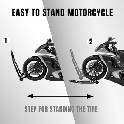 Motorcycle Stand Lift, Universal Paddock Lift Stand, 1100lbs Front Rear Combo Stand Lift Stand, Rear U+L Fork Swingarm Spool Stand 2-Pack Black - color: Black-2 packs