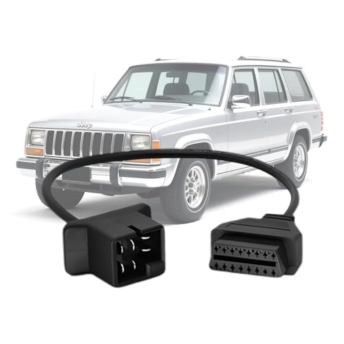 OBD1 to OBD2 Cable fit for Je-ep 6 Pin to 16 Pin OBD Diagnostic Adapter - style: Fit for jeep-6pin