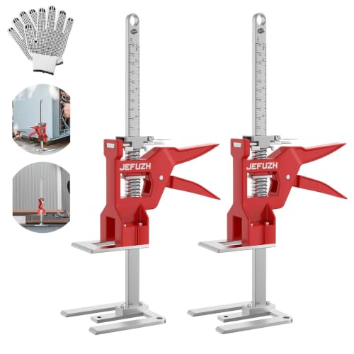 Labor Saving Arm Jack 2 Pack Height Adjustment Hand Jack 440LB Capacity - color: Red, size: 15.5 Inch