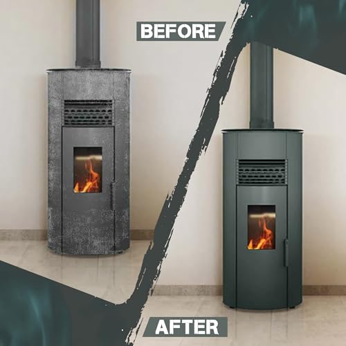 Stove Bright - High Heat Spray Paint | 1200°f Heat Resistant | Satin Finish For Wood Stoves, Fireplaces, Bbqs, Mufflers | Rust & Scratch Resistant | Charcoal Black Spray Paint For Metal | 12oz Can