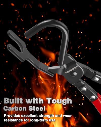 WORKPRO Exhaust Hanger Removal Tool with 4 Rubber Hangers, Red - color: Red