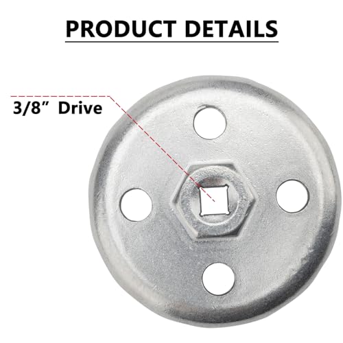 Heavy Duty 90.2mm 15Flutes Oil Filter Wrench Compatible with Land Rover and Jaguar - Fits 3.0L & 5.0L Gas Engines