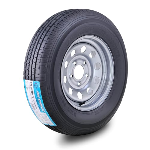 Free Country Trailer Tire Wheel ST185/80R13 6Ply C 94N 5X4.5 Silver Mod Rim - size: ST185/80R13 /6PR