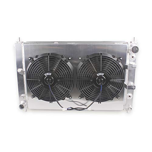 3 Row Core Full Aluminum Radiator Fan Shroud 2X12 Inches Dia. Cover - size: 84