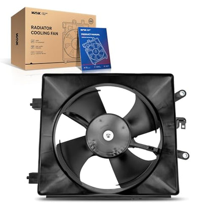 KAX Engine Radiator Cooling Fan, Compatible with 2001-2005 Civic 1.7L, Replace # 620-220, 38605PLCJ013, FA701, 75350, 38616PMMA01, 38615PMMC00, 38611PMMA01 - size: 2001-2005 Civic 1.7L