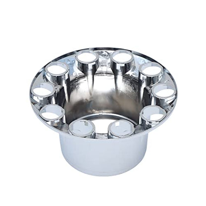 ABS Plastic Chromed Hubcaps Front and Rear Wheel Axle Cover Set with 33mm Thread-On Lug Nut Covers for Semi Trucks (Dome) - color: Dome