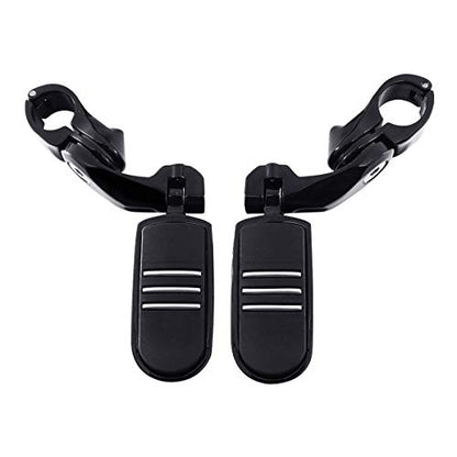 TCT-MOTORPARTS 1 1/4" Highway Engine Guard Crash Bar/Footpeg Mount Fit For Harley Touring Street Glide Electra Glide FLHT Road King 1997-2008 - color: Black Engine Crash Bar+Footpegs #1