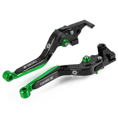 Z900 Motocycle Brake Clutch Levers Set Foldable Extendable - color: Brake Clutch Levers-green+black
