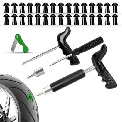 GRAND PITSTOP 36 Pcs Tubeless Tire Puncture Repair Kit with Mushroom Plug for Tyre Punctures and Flats on Cars, Motorcycles, ATV, Trucks & Tractors (30 Mushroom Plugs) - color: 30 Plugs
