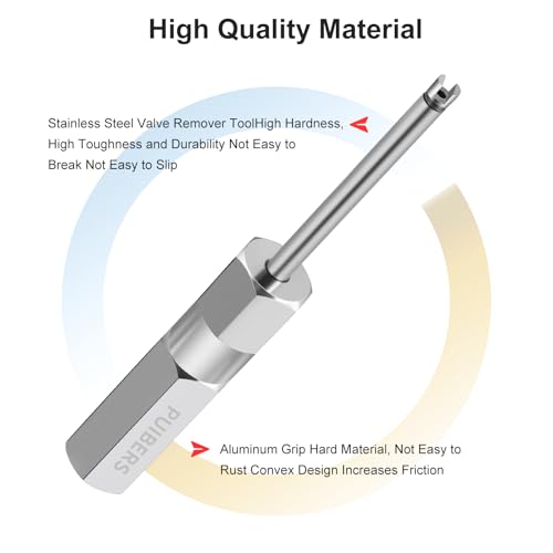 Magnetic Schrader Valve Stem Removal Tools, 4.3 Inch Valve Core Removal Tool Set with 10 Valve Cores,Stainless Steel Tire Valves Tool for Schrader Cores (2-Pack) - size: Schrader 2 PACK