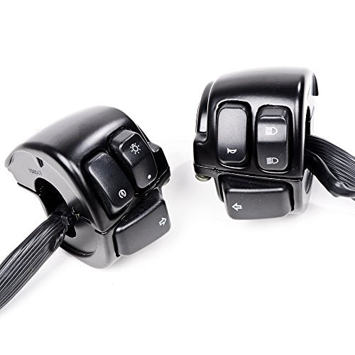 LeeMas 1" Black Handlebar Controls Levers Grips for Harley 96-12