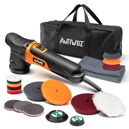 AUTIWOZ Mini 2/3inch Car Buffer Polisher, 12mm Random Orbital DA Kit - size: k2