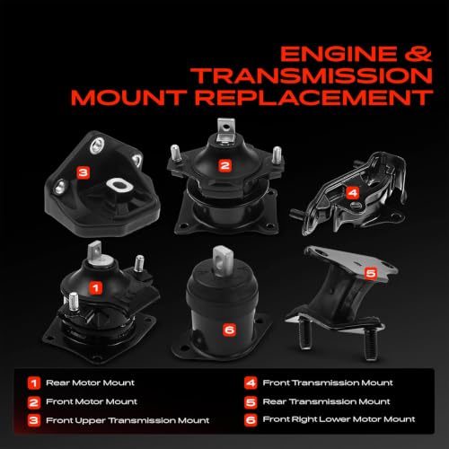 A-Premium Engine Motor Mount and Transmission Mount Kit, Set of 6 - style: 6PCS - Accord 2003-2007 V6 3.0L Automatic