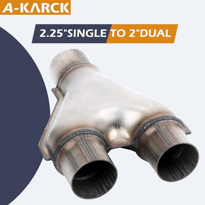 Exhaust Y Pipe 2.25" Inlet, A-KARCK Stainless Steel 2" Outlet 10" Long Y Pipe Withstands High Temperatures - color: Y Pipe, size: 2.25 To 2.0inch 10"Long