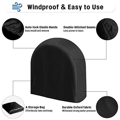 OutdoorLines Waterproof Tire Covers Set of 4 - color: Black, size: XL - Fits Tire Diameters 33"-35"