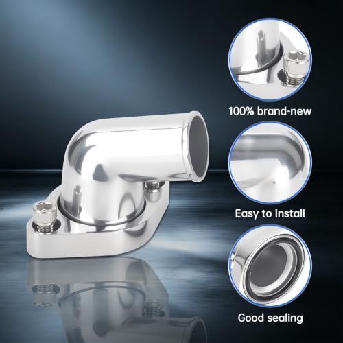 15° Swivel Water Neck Aluminum Polished Thermostat Housing - color: Silver, size: 15 Degrees Style1