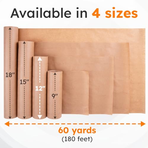 12" x 60 yd Kraft Masking Paper Roll for Painting - size: 12" x 60 Yards