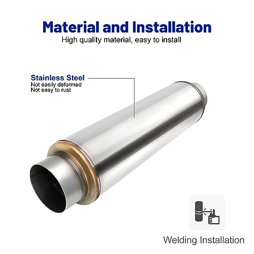 Exhaust Resonator 5" Inlet 5" Outlet Muffler 30" inch Overall - size: 5" Inlet 5" Outlet 30" Overall Length