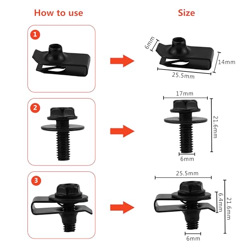 Compatible with Ford GM Toyota Honda Nissan Car Push Retainer Clips 1045pcs with 30 Popular Push Pins for Auto Parts Sizes - Includes 10 Cable Ties and Red Fastener Remover - size: Car Clips 1045PCS-Red
