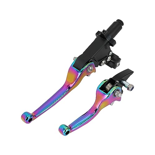 JFG RACING Motorcycle Brake Clutch Lever 7/8" 22mm Folding Levers Aluminum Alloy Universal for CRF50 KLX SSR TTR 110 125 150 200 250cc Dirt Pit Bike ATV Mini Bike Quenching - color: Quenching
