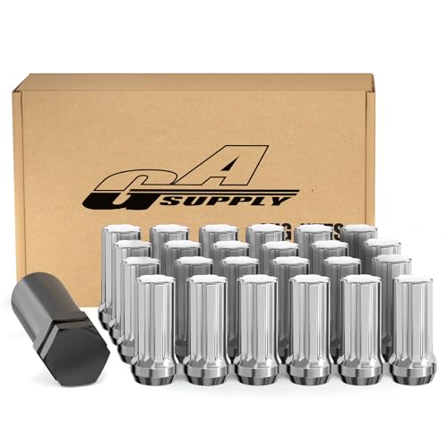 GAsupply 14x2 Lug Nuts Spline, 2" 50mm Tall, Conical Seat, 24PCS+ 1 Key - color: Silver, size: M14x2.0, style: 24 Pack- 2" Tall