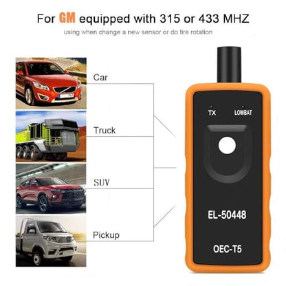 Greyghost TPMS Relearn Tool for GM, EL-50448 Orange TPMS Reset Tool Tire Sensor Tire Pressure Monitor System Activation Tool, OEC-T5 for GM Series Vehicles 2006-2021