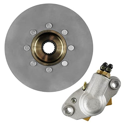 Caltric Rear Brake Caliper with Disc Rotor Compatible with Polaris Sportsman 500 4x4 1998 1999 2000 2001 2002 with Pads