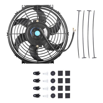 SSN 10" Black Electric Radiator Cooling Fan Assembly Kit - color: Black, size: 10" No Thermostat