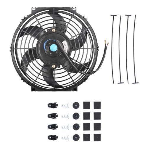 SSN 10" Black Electric Radiator Cooling Fan Assembly Kit - color: Black, size: 10" No Thermostat