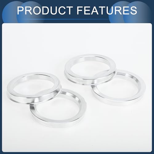 Hub Centric Rings, 57.1mm ID to 72.6mm OD Vehicle Wheel Hubrings Aluminum Alloy, 4 Pcs - size: 57.1mm to 72.6mm