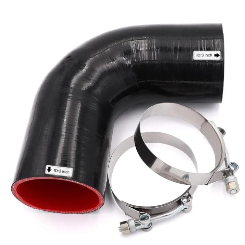 90 Degree Elbow 3 inch Silicone Coupler Intercooler Hose 4-Ply - size: ID 3"
