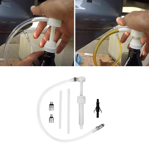 Fluid Pump for Standard Quart Bottles, Car Accessories Differential Fluid Pump,Car Lower Unit Gear Oil Pumps, Differential Fluid Pump - 3/8 inch Swivel, 8mm & 10mm Adapter (White-2) - color: White-2